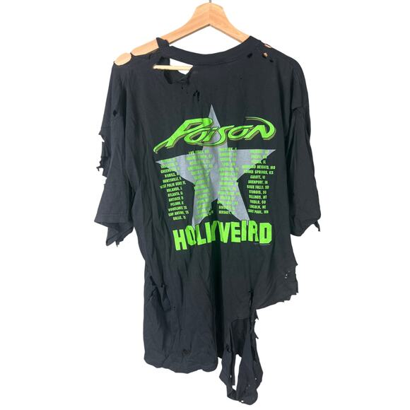 Vintage Poison Hollyweird Tour T- Shirt Black band Size XL 2002 - Picture 2 of 6